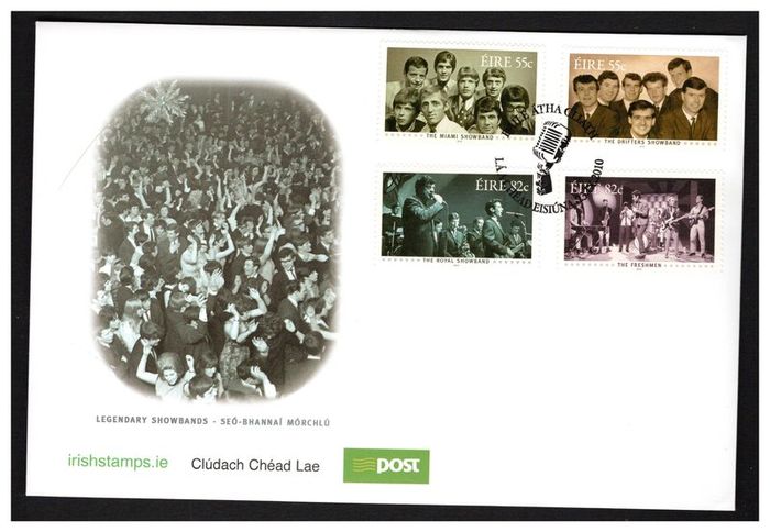 2010 Ireland Legendary Showbands (Miami Showband, The Drifters Showband, The Royal Showband & The Freshman ) Commemorative Stamps An Post First Day Cover (FDC)