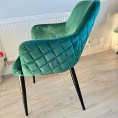 kitchen chair velvet green