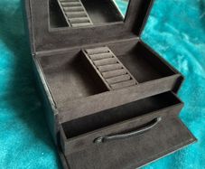 John Rocha dark brown leather jewellery box