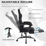 Gaming Chair for Adults, Ergonomic Gaming Chair with Footrest, Lumbar Support and Headrest, Adjustable Height computer chairs gaming, fabric gamer chair for Home Office, Black Image 6