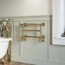 Brass Traditional Heated Towel Shelf Radiator 350 x 550mm Image 2