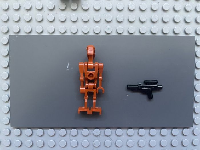 lego Star Wars sw0467 Battle Droid minifigure- Dark Orange, Angled Arm and Straight Arm