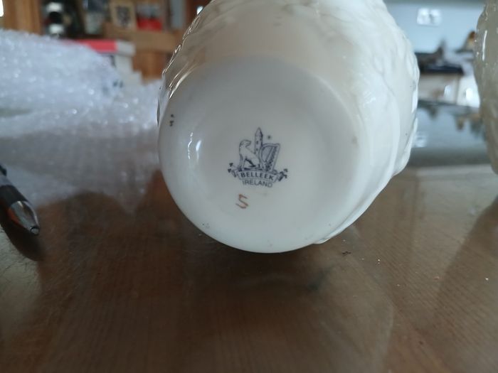 Pair of Belleek Ceramic mini vases.
