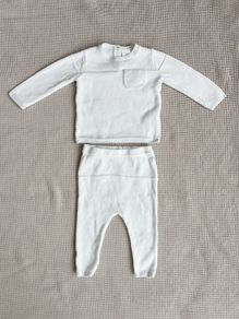 Next Baby White Knit Sweater and Trousers Set 6-9 Months