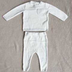 Next Baby White Knit Sweater and Trousers Set 6-9 Months