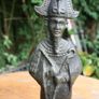 Vintage Egyptian  Figure of Osiris 10" (made of some metal, a few cracks visible in the photos, mounted on a marble base) Image 2