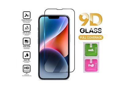 For iPhone 14 Tempered Glass 9D Curved Screen Protector Full Coverage New - FHT28IPTG