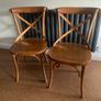 Vintage Rattan Bentwood X Cross back dining chair Farmhouse Country Image 4