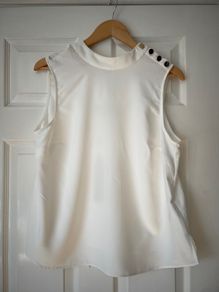 COAST   Ivory Sleeveless Blouse/Top     Size 14    New with tags