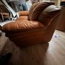 tan leather couch / sofa Image 4