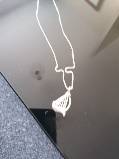 Italian silver /harp necklace 925.