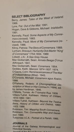Hidden Conamara. Conamara Faoi Cheilt. Edited By Erin Gibbons. Connemara Press 1991.