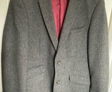 Vintage grey herringbone  wool oversized blazer/ coat