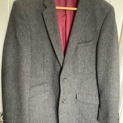 Vintage grey herringbone  wool oversized blazer/ coat