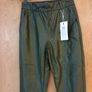 Only Forest Night  Green Faux Leather  Trousers.  S.12 B.N.W.T Image 2