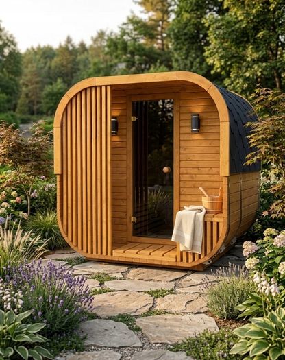Premium Quadro Linea Garden Sauna 200-240cm  Harvia Heater