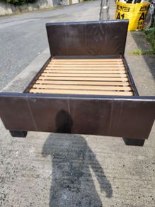 Double Bed Brown Leather