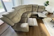 Grey corner sofa recliner couch