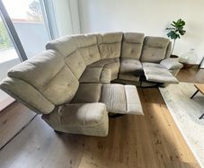 Grey corner sofa recliner couch