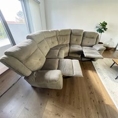 Grey corner sofa recliner couch