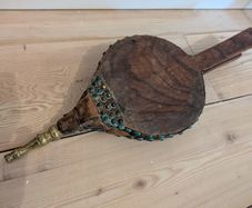 Victorian timber brass and leather bellows