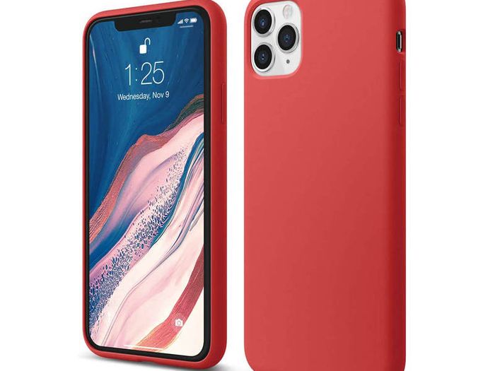 Liquid Silicone Case For iPhone 11 Pro Max Luxury Thin Soft Phone Cover New Red - FHT5IP11PMLK
