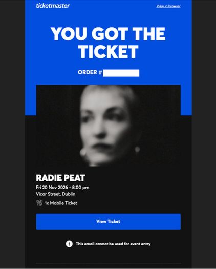 RADIE PEAT of Lankum @ Vicar Street Nov. 20 - 1 standing ticket