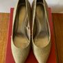 Gold Christmas Party Wedding New Year's Ball Shoes Marco Tozzi Size 6/39 Image 4