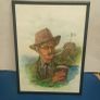 Pair Edward Tomkus watercolours - James Joyce & pub scene Image 2
