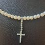 Pearl cross chocker pendant Free post. Image 3