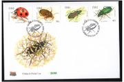 2003 Ireland Irish Beetles (41c Ladybird, 50c Leaf Beetle, 57c Great Diving Beetle, E1Green Tiger Beetle) Commemorative Stamps An Post First Day Cover (FDC)