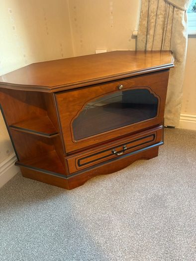 Wooden TV Unit with shelf and drawer