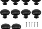 10PCS Matted Black Cabinet Knobs, Round Mushroom Drawer Knobs, 30MM Aluminum Alloy, Drawer Pull Handle, Cabinet Knobs, Door Pulls with Screws for Cupboard Wardrobe Furniture - Single Hole (FREE POSTAGE)