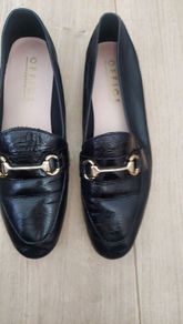 Black Leather Loafers, Office, size 7