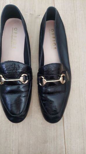 Black Leather Loafers, Office, size 7