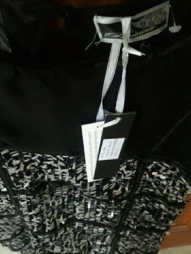 Ladies Silver and Black evening mini dress