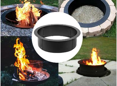 Fire Pit Ring/Liner Easy to Assemble Install Q235 Steel Outside Diameter 36" 42" 45" for Outdoor Camping Fishing Barbecue