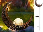 Moon Solar Lights Garden Outdoor,Waterproof Metal LED Stake Pathway Decorative Lights for Walkway,Yard,Lawn,Patio