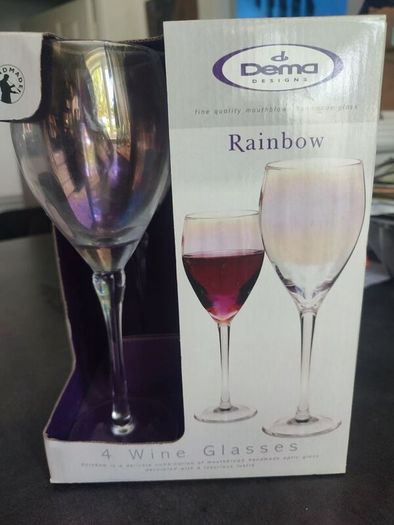4 Rainbow wine glasses