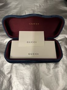 Gucci genuine Glasses Sunglasses Case Hard Shell Blue Velvet