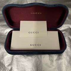 Gucci genuine Glasses Sunglasses Case Hard Shell Blue Velvet