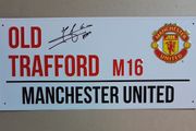 Manchester United autographed Street sign JAAP STAM