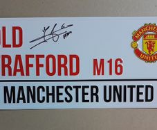 Manchester United autographed Street sign JAAP STAM