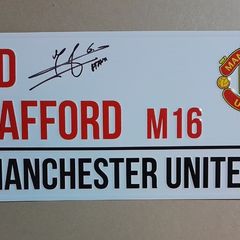 Manchester United autographed Street sign JAAP STAM