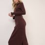 Nobody's Child Ribbed Knit Dress - Chocolate Brown - Size L Image 3