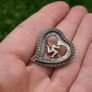 Vintage Sterling Silver 925 Brooch 1"x1" Image 2