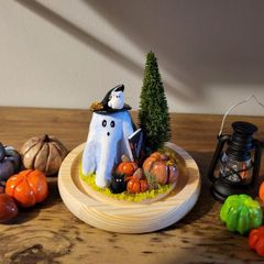 handmade air dry clay ghosts!