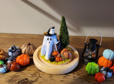 handmade air dry clay ghosts!