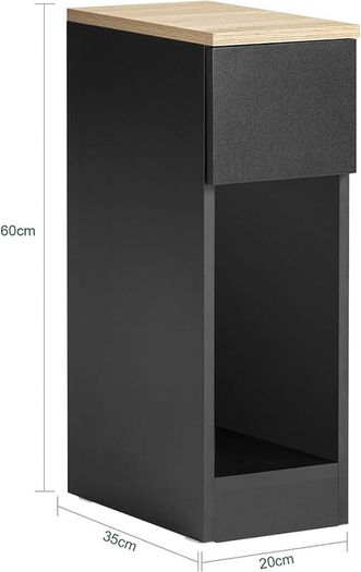 Set of 2 side tables bedside tables narrow storage tables