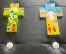 Artisan handcrafted & painted devotional cross